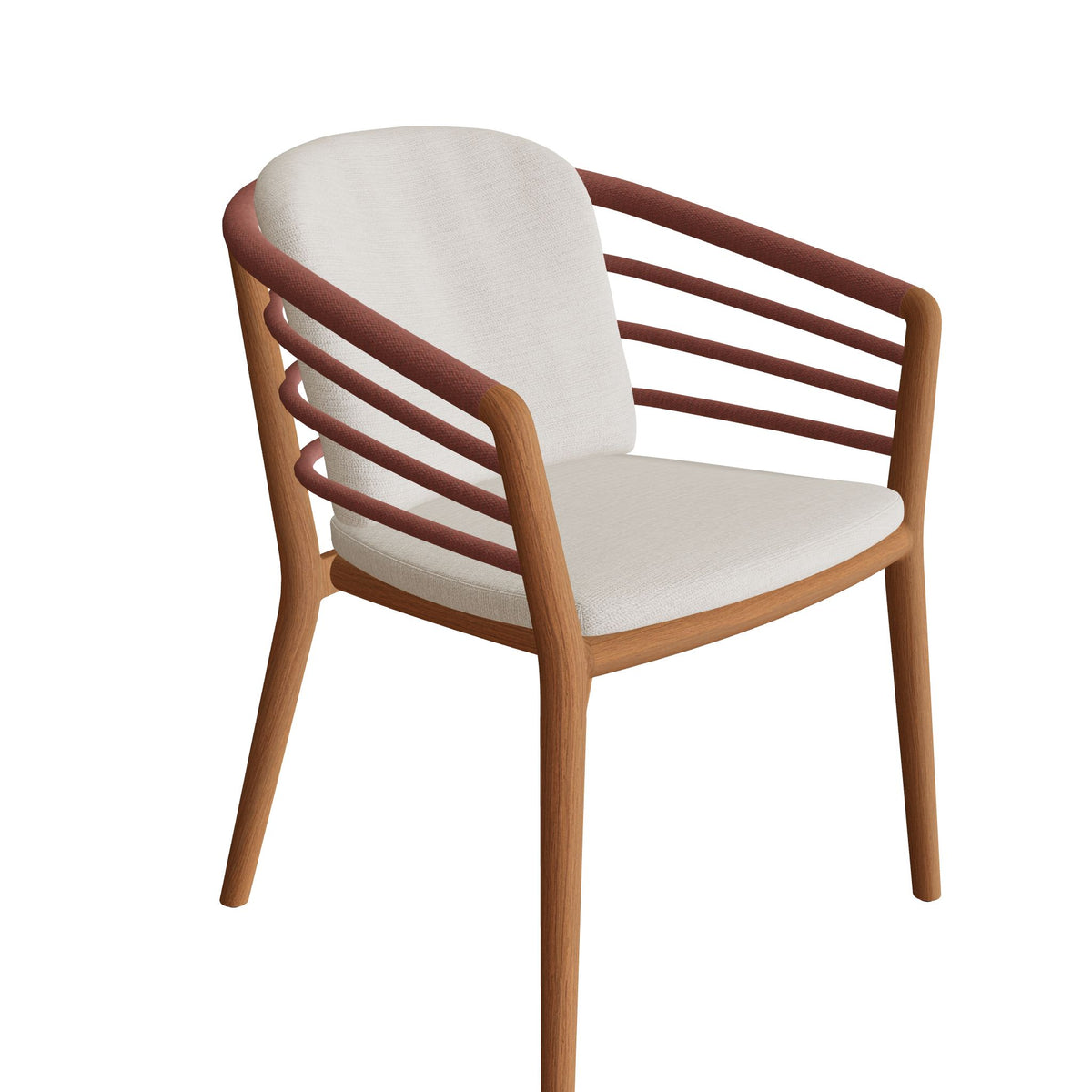 Royal Botania Archy Stuhl Teak, Teak natur, Sleeves ziegelrot (brick)