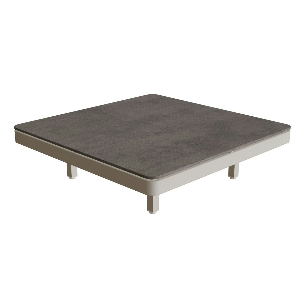 Royal Botania Alura Lounge Tisch 80 x 80 cm – Tischmodul (Sockelhöhe) · pebble · Keramik grau gemustert (Ceppo Dolomitica)