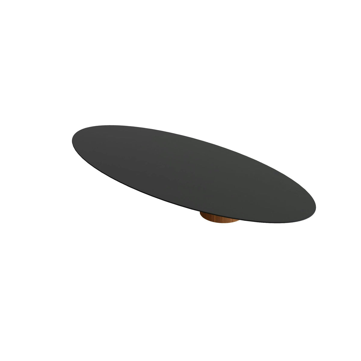 Royal Botania Regaliz Tisch Ellipse 320 x 140 cm mit Rundfuß – Loungetisch, H 35 cm · Teak geölt · Keramik schwarz (black)