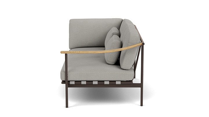 Barlow Tyrie I Around Deep Seating Zweisitzer-Eckmodul mit Teakarmlehne rechts