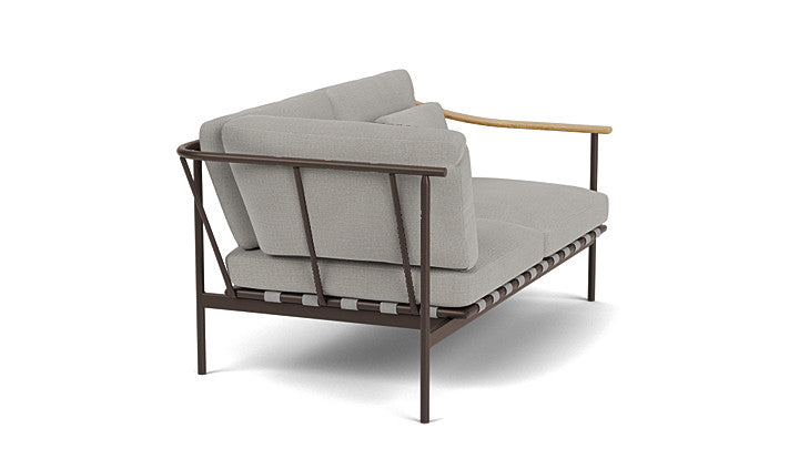 Barlow Tyrie I Around Deep Seating Zweisitzer-Eckmodul mit Teakarmlehne rechts