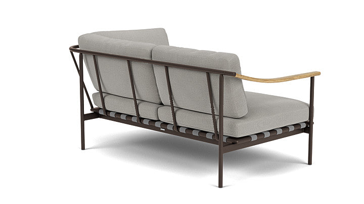 Barlow Tyrie I Around Deep Seating Zweisitzer-Eckmodul mit Teakarmlehne links