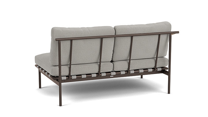 Barlow Tyrie I Around Deep Seating Zweisitzer mit Teakarmlehne links