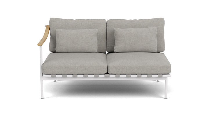 Barlow Tyrie I Around Deep Seating Zweisitzer mit Teakarmlehne links