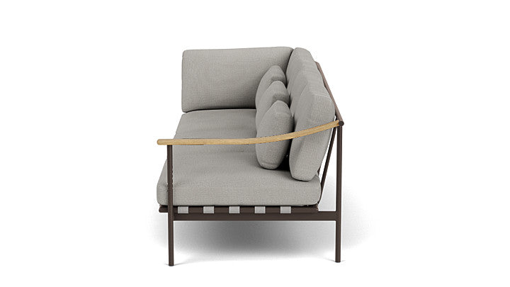 Barlow Tyrie I Around Deep Seating Dreisitzer-Eckmodul mit Teakarmlehne links