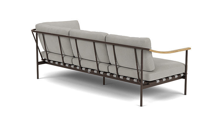 Barlow Tyrie I Around Deep Seating Dreisitzer-Eckmodul mit Teakarmlehne links