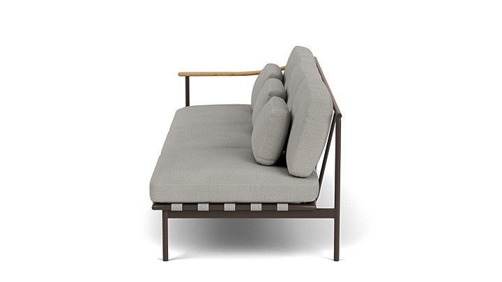 Barlow Tyrie I Around Deep Seating Dreisitzer mit Teakarmlehne links