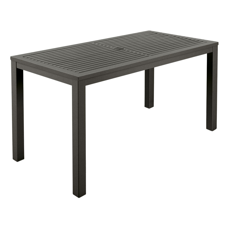 Aura aluminum narrow dining table 140 cm
