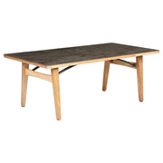 Barlow Tyrie Monterey Esstisch 200 x 100 x 74 cm mit Teakholzrahmen und Keramikplatte.