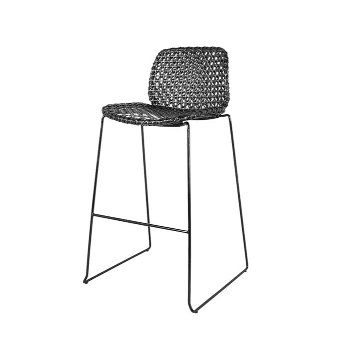 Cane-Line Vibe Bahocker aus Cane-line Weave auf Stahlgestell mit Outdoor-Kissen – wetterfest für den Außenbereich