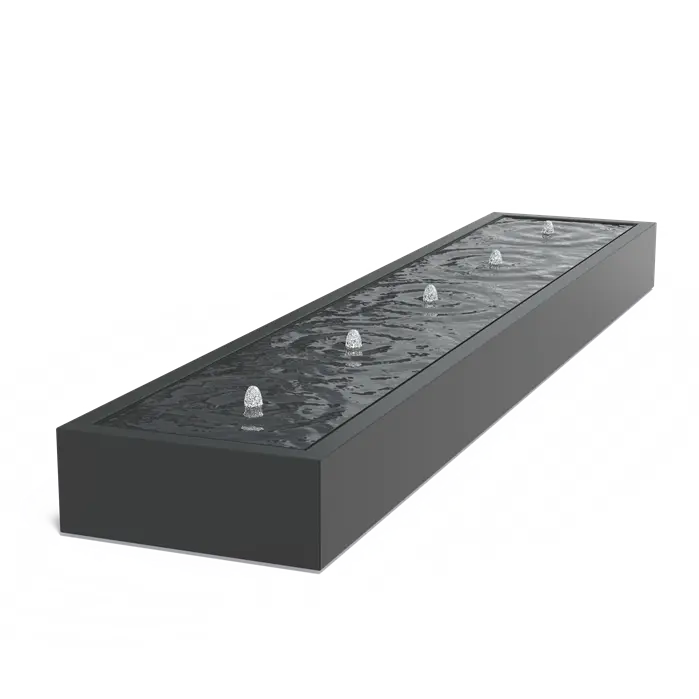 Adezz I Wassertisch aus Aluminium mit LED und Pumpe, rechteckig