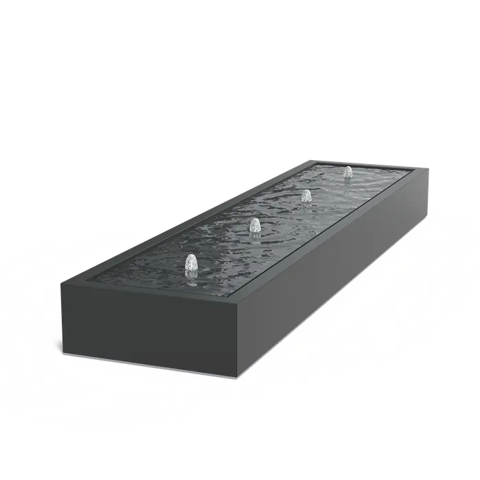 Adezz I Wassertisch aus Aluminium mit LED und Pumpe, rechteckig