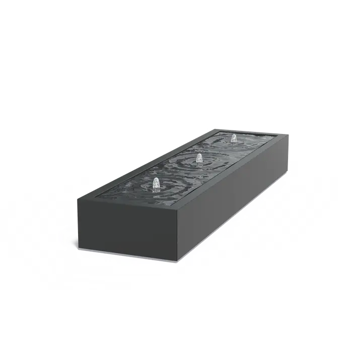 Adezz I Wassertisch aus Aluminium mit LED und Pumpe, rechteckig