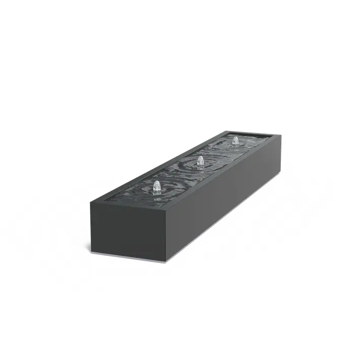 Adezz I Wassertisch aus Aluminium mit LED und Pumpe, rechteckig