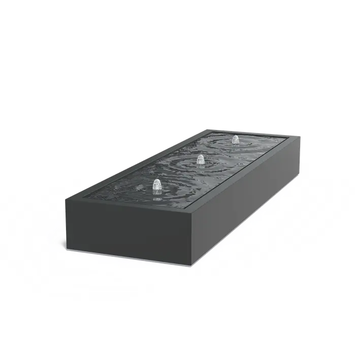 Adezz I Wassertisch aus Aluminium mit LED und Pumpe, rechteckig