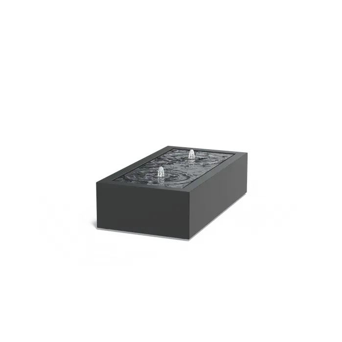 Adezz I Wassertisch aus Aluminium mit LED und Pumpe, rechteckig