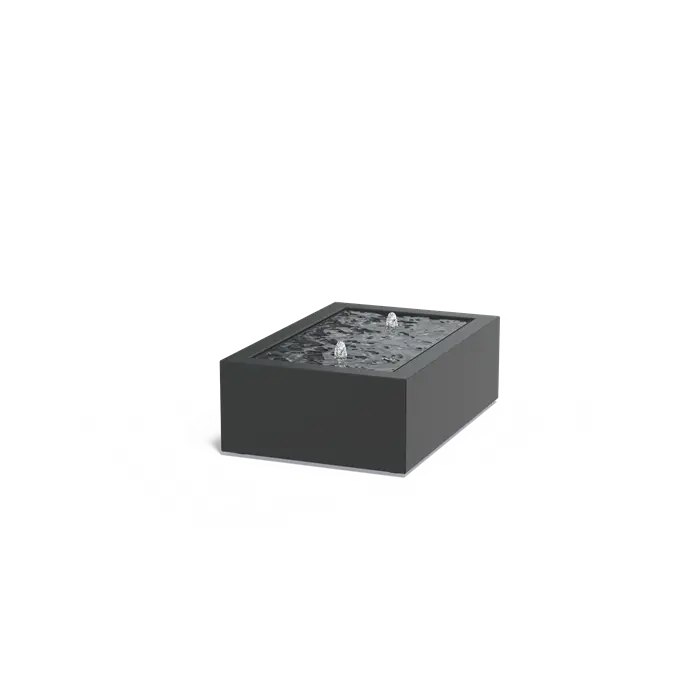 Adezz I Wassertisch aus Aluminium mit LED und Pumpe, rechteckig