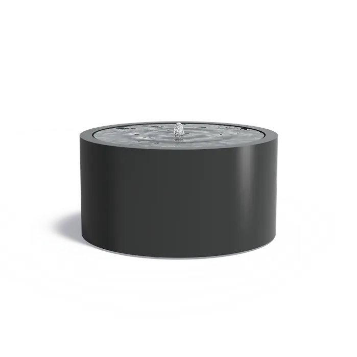 Adezz I Wassertisch rund aus Aluminium mit LED und Pumpe