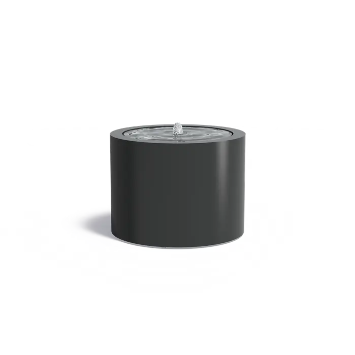 Adezz I Wassertisch rund aus Aluminium mit LED und Pumpe