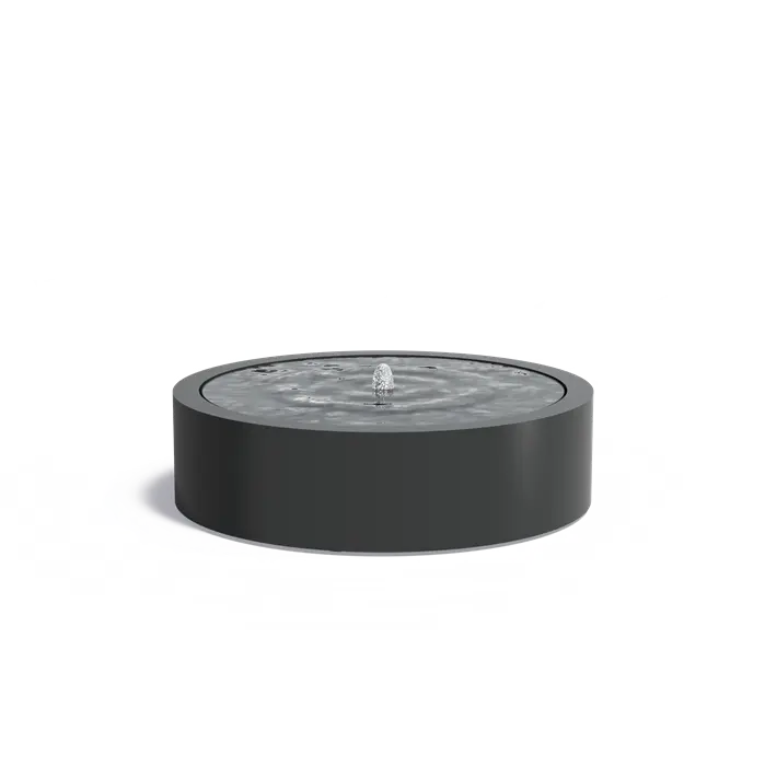 Adezz I Wassertisch rund aus Aluminium mit LED und Pumpe