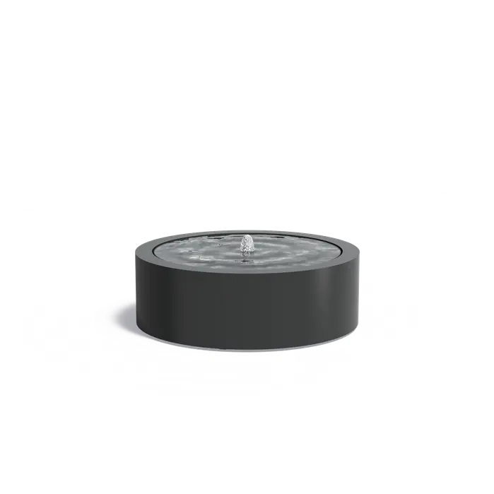 Adezz I Wassertisch rund aus Aluminium mit LED und Pumpe