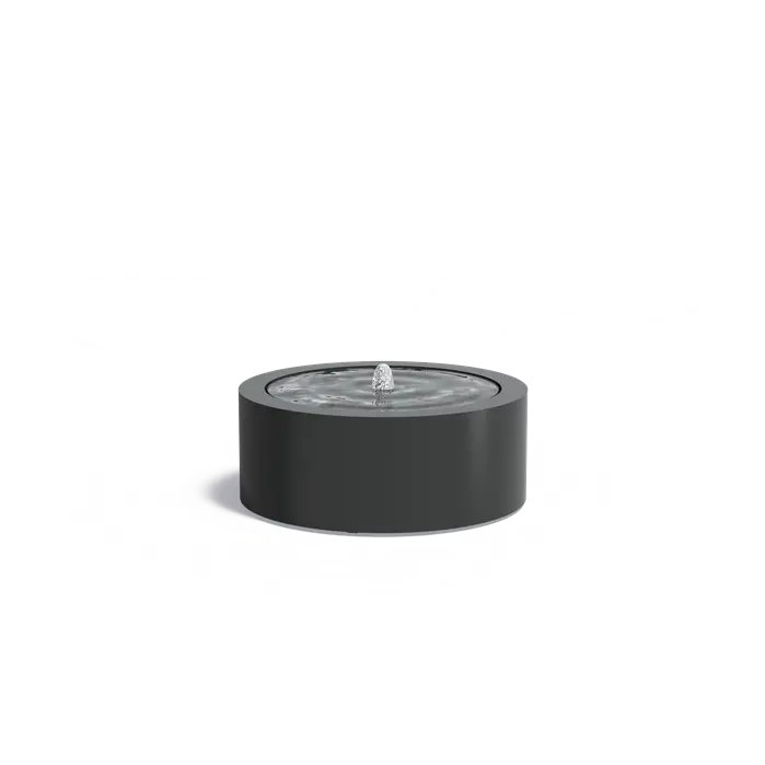 Adezz I Wassertisch rund aus Aluminium mit LED und Pumpe