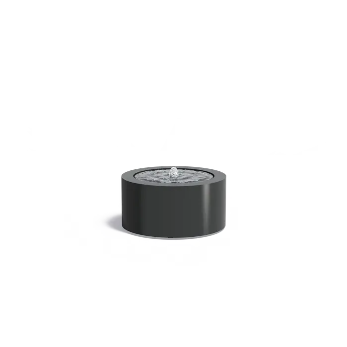 Adezz I Wassertisch rund aus Aluminium mit LED und Pumpe