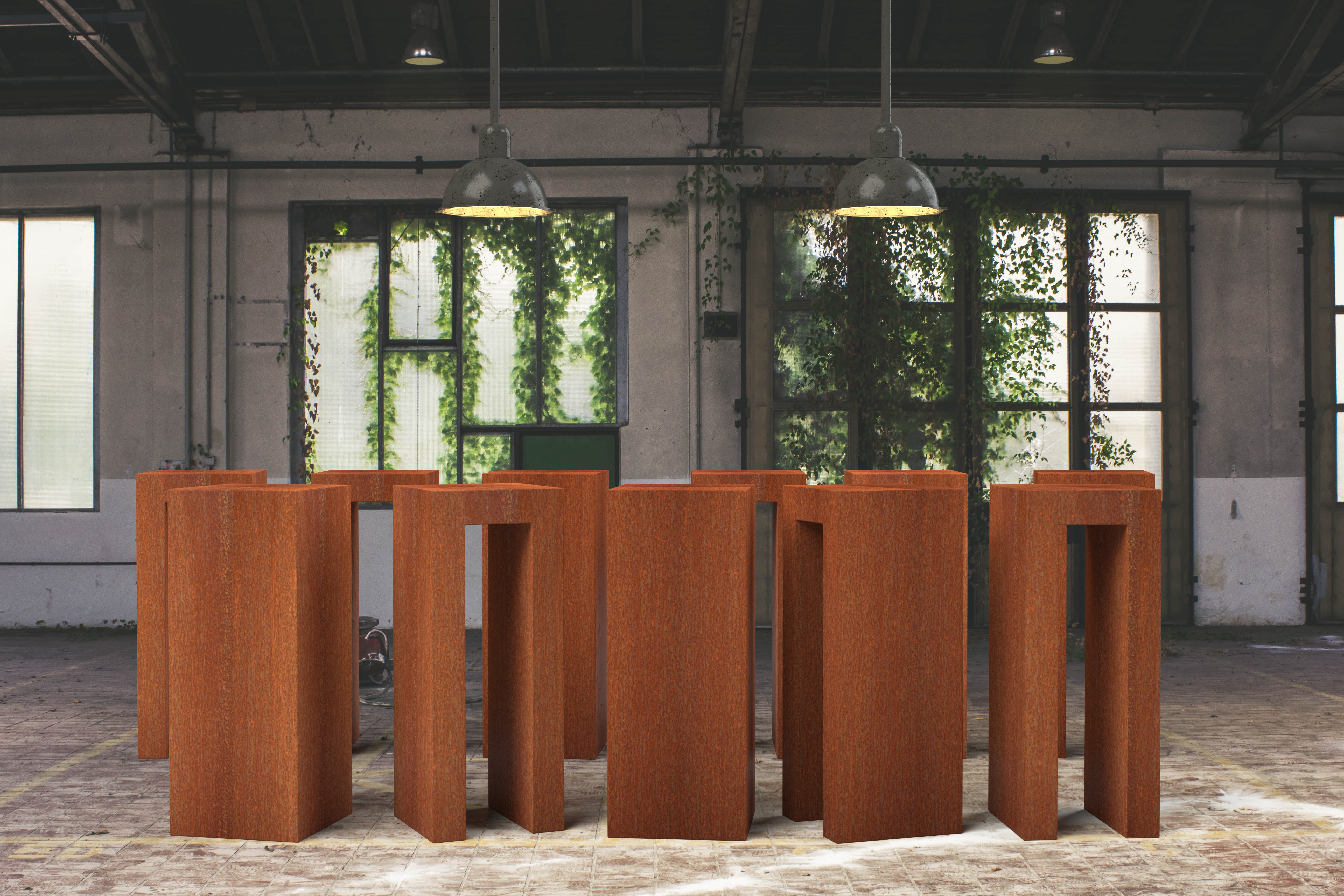 Adezz I Sockel U-Form aus Cortenstahl