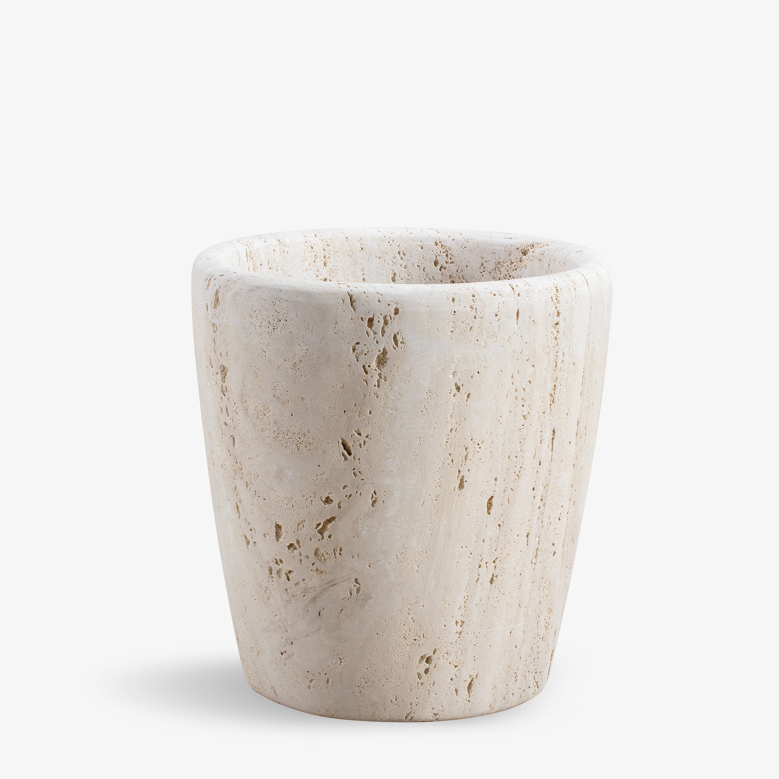 ATRIUM By VELTHA® – Pflanzgefäß aus Naturstein, Invertierte Kegelform in Peperino oder Travertin