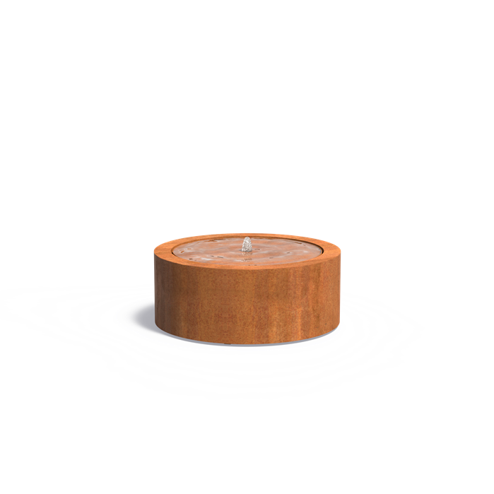 Einfach zu installieren: Der Wassertisch wird mit Pumpe und Überlaufrohr geliefert. Die Maße reichen von 800 bis 1450 mm Durchmesser.