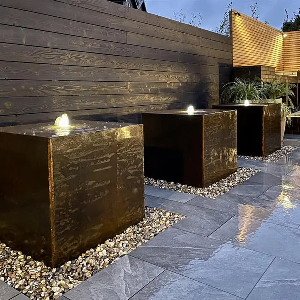 Corten water block with LED and pump 