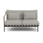 Barlow Tyrie I Around Deep Seating Zweisitzer mit Teakarmlehne links