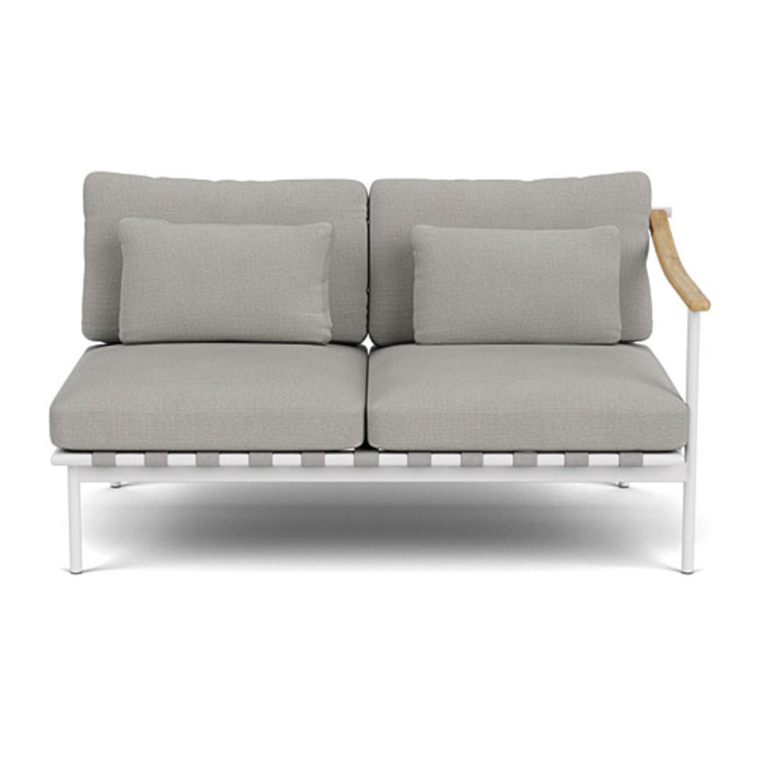 Barlow Tyrie I Around Deep Seating Zweisitzer mit Teakarmlehne rechts