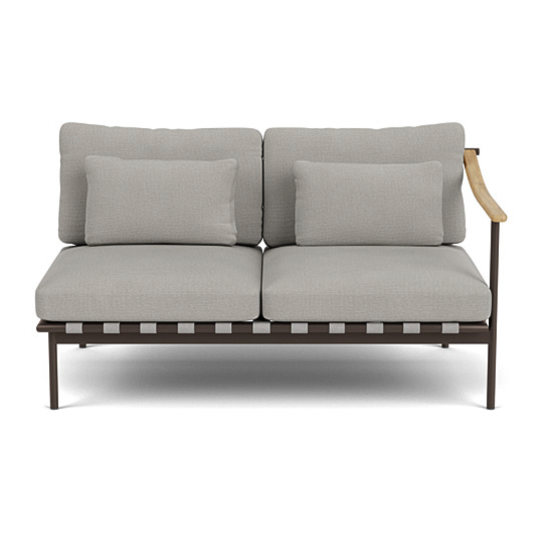 Barlow Tyrie I Around Deep Seating Zweisitzer mit Teakarmlehne rechts