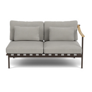 Barlow Tyrie I Around Deep Seating Zweisitzer mit Teakarmlehne rechts