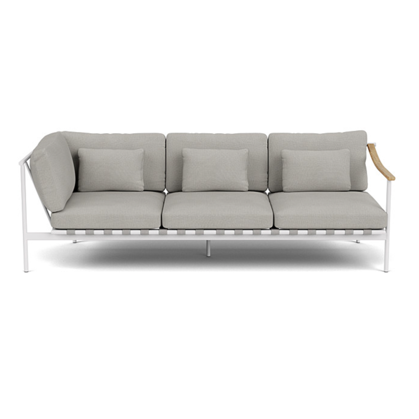 Barlow Tyrie I Around Deep Seating Dreisitzer-Eckmodul mit Teakarmlehne rechts