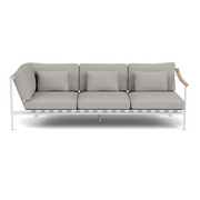 Barlow Tyrie I Around Deep Seating Dreisitzer-Eckmodul mit Teakarmlehne rechts