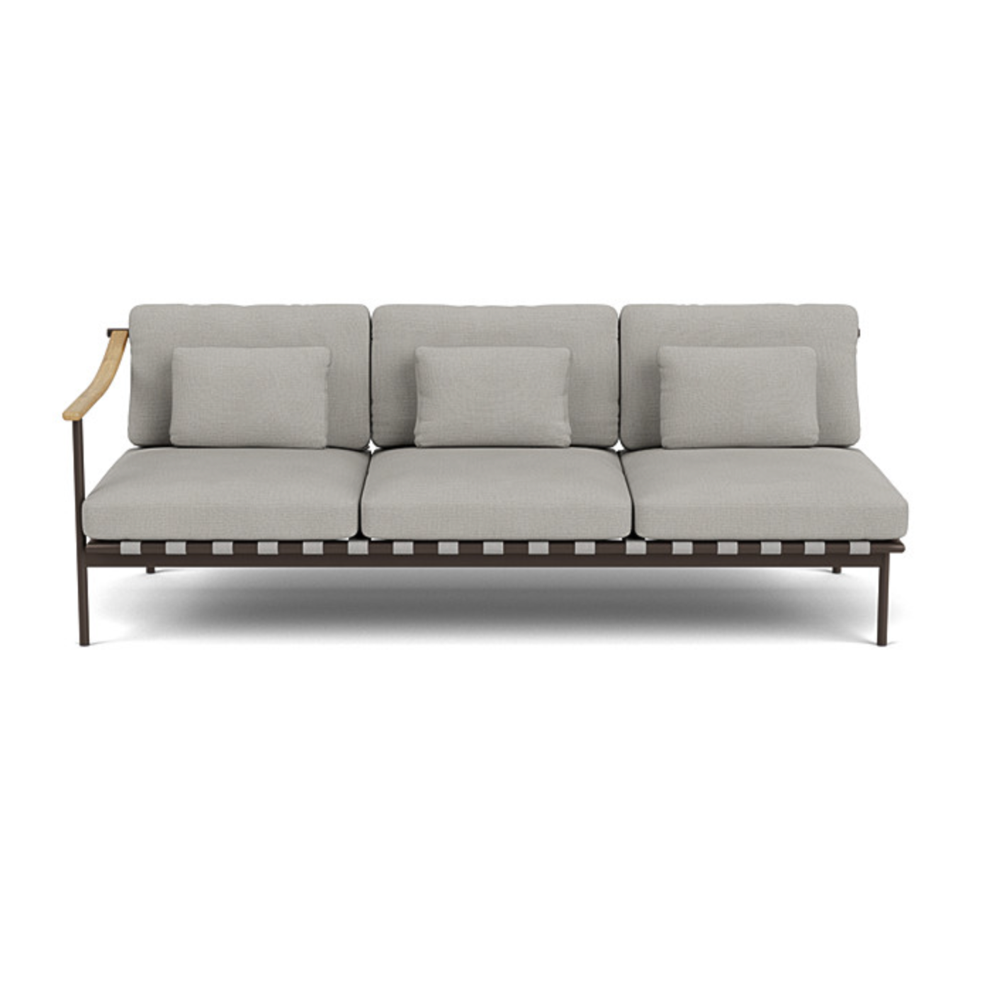 Barlow Tyrie I Around Deep Seating Dreisitzer mit Teakarmlehne links