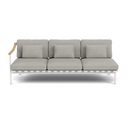 Barlow Tyrie I Around Deep Seating Dreisitzer mit Teakarmlehne links