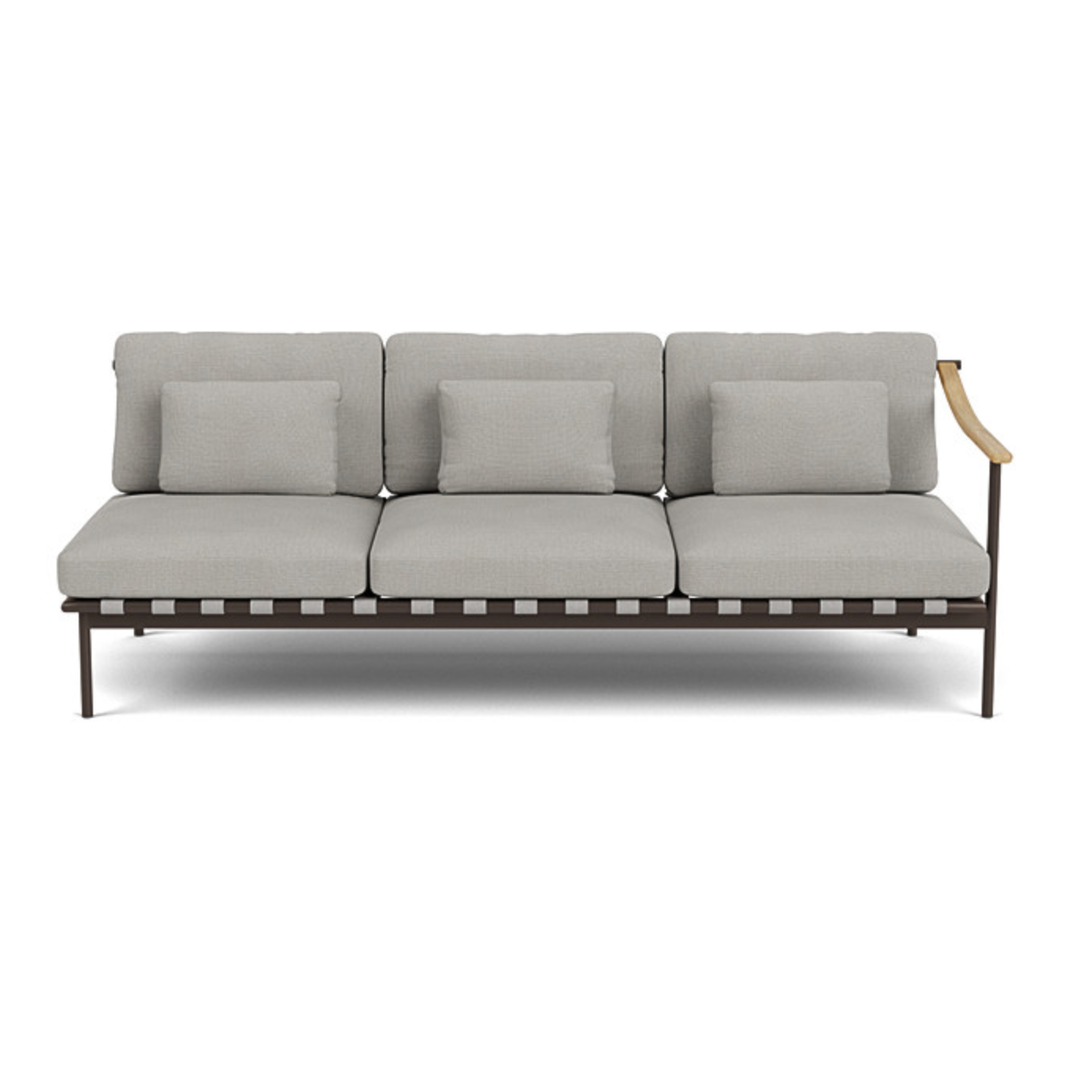 Barlow Tyrie I Around Deep Seating Dreisitzer mit Teakarmlehne rechts