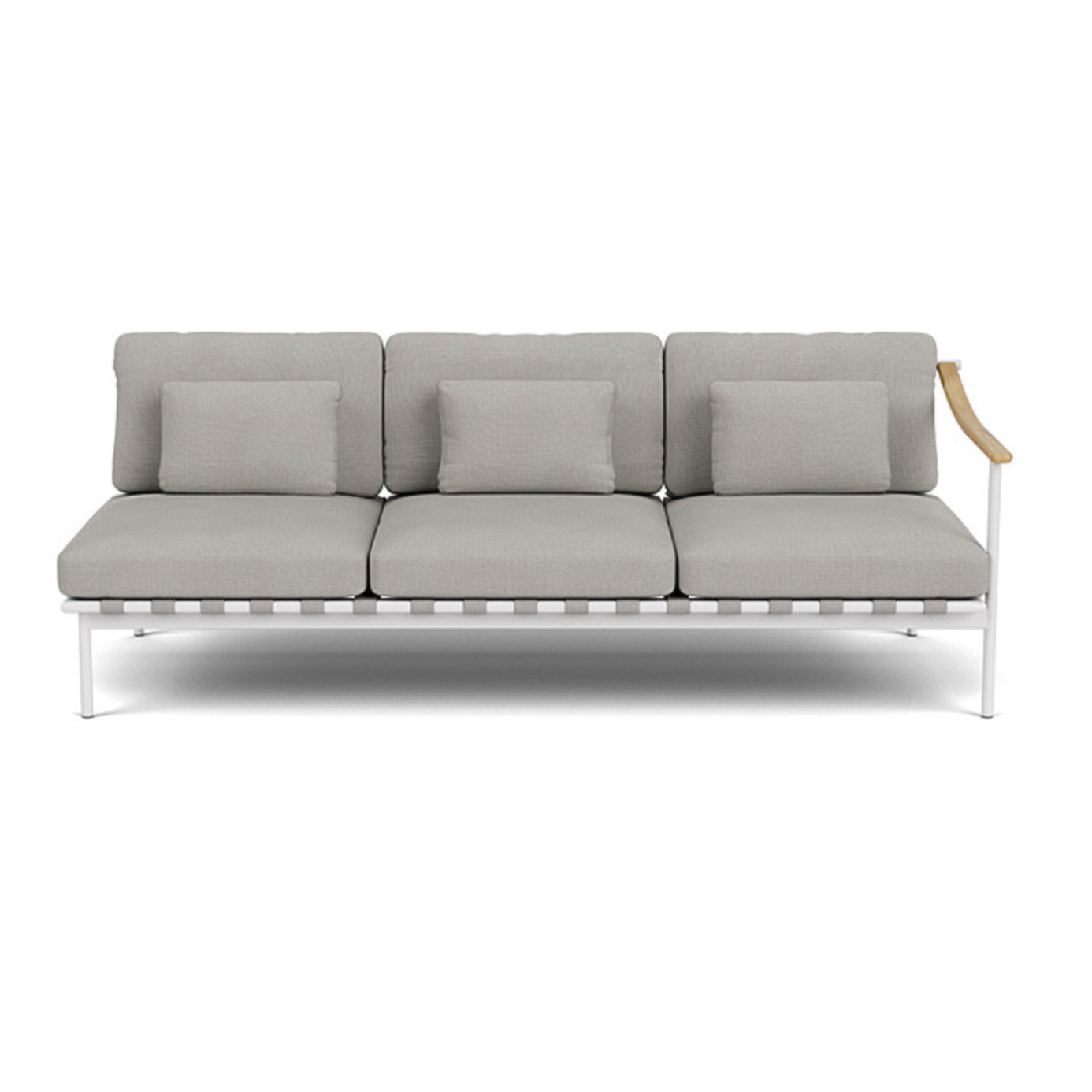 Barlow Tyrie I Around Deep Seating Dreisitzer mit Teakarmlehne rechts