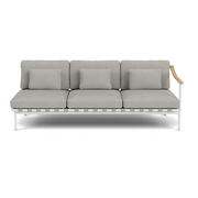 Barlow Tyrie I Around Deep Seating Dreisitzer mit Teakarmlehne rechts