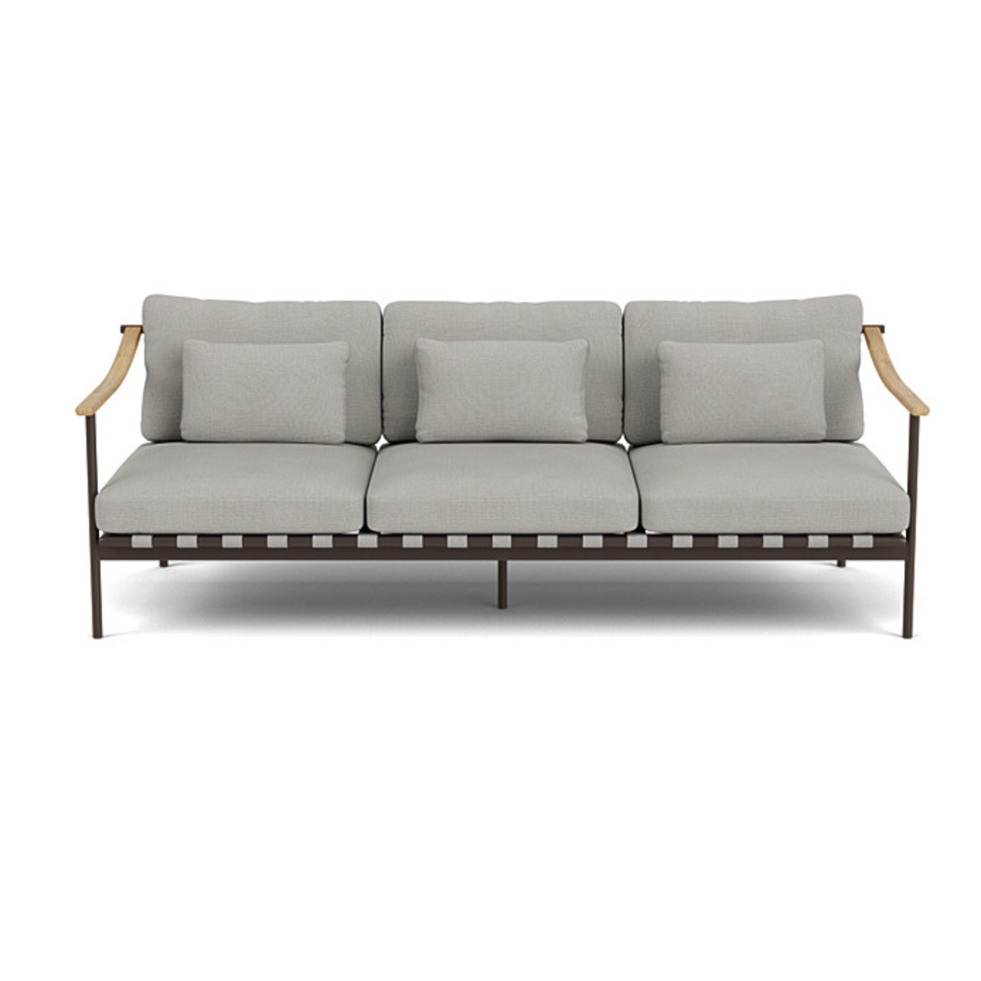 Barlow Tyrie I Around Deep Seating Sofa mit Teakarmlehnen 220 cm