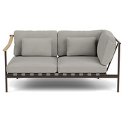 Barlow Tyrie I Around Deep Seating Zweisitzer-Eckmodul mit Teakarmlehne links