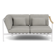 Barlow Tyrie I Around Deep Seating Zweisitzer-Eckmodul mit Teakarmlehne rechts