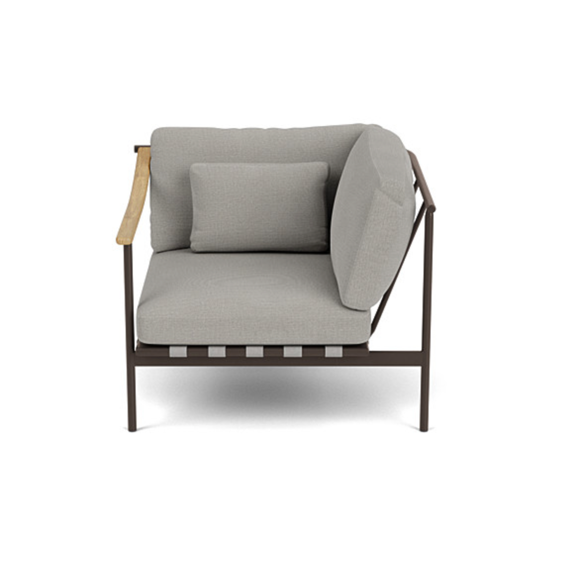 Barlow Tyrie I Around Deep Seating kleines Eckmodul mit Teakarmlehne links