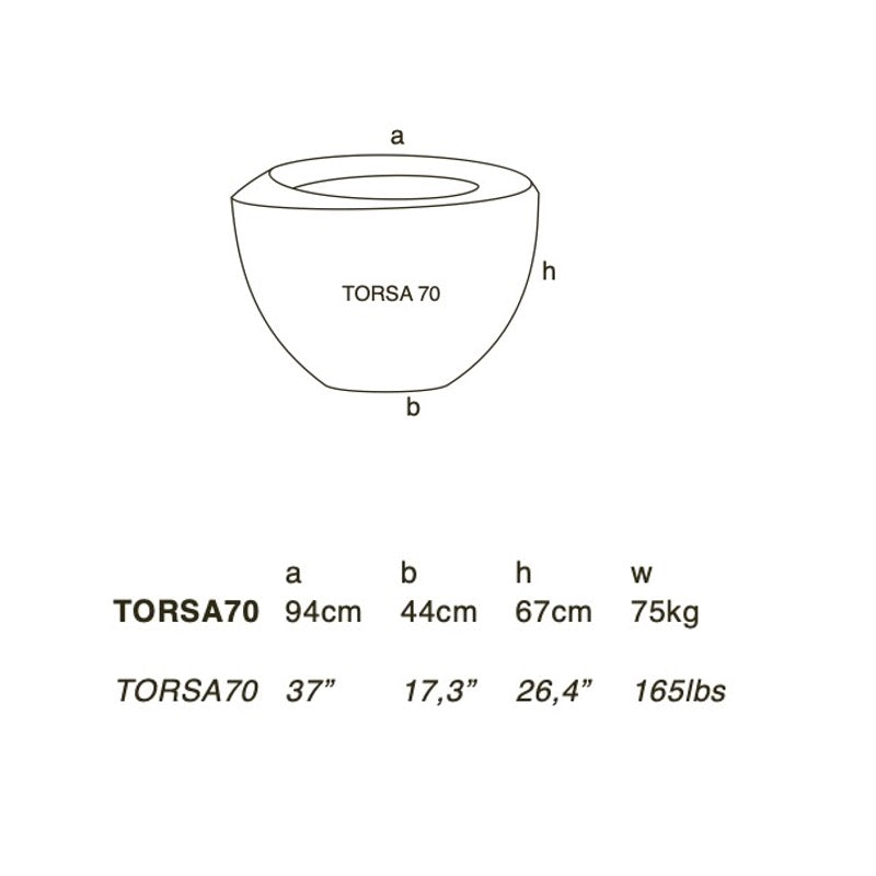 Atelier Vierkant TORSA70 Pflanzgefäß