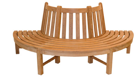 Traditional teak I Beatrice tree bench 210 cm, round
