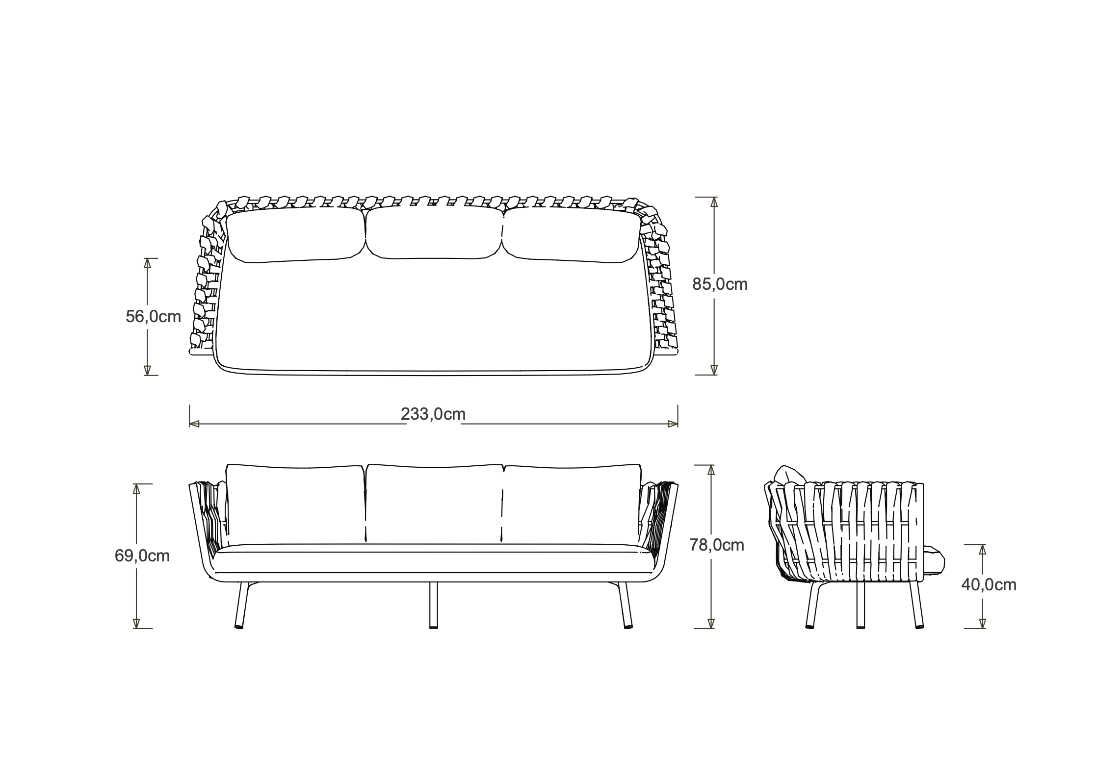 Tribu I Tosca Sofa 233 cm