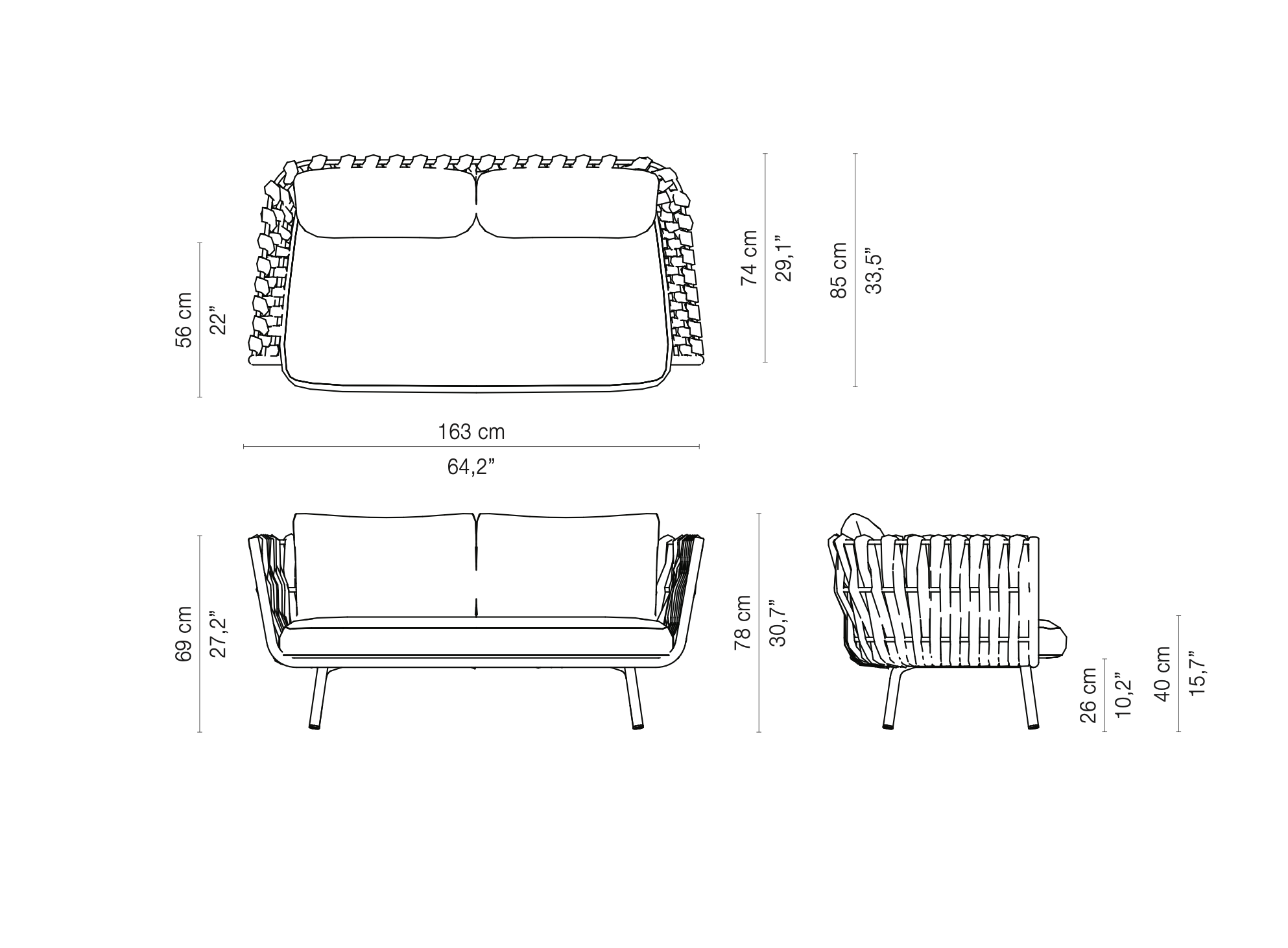 Tribu | Tosca Sofa 163 cm